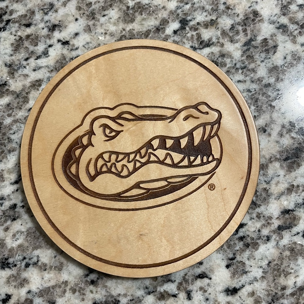 Florida Gator wooden coaster